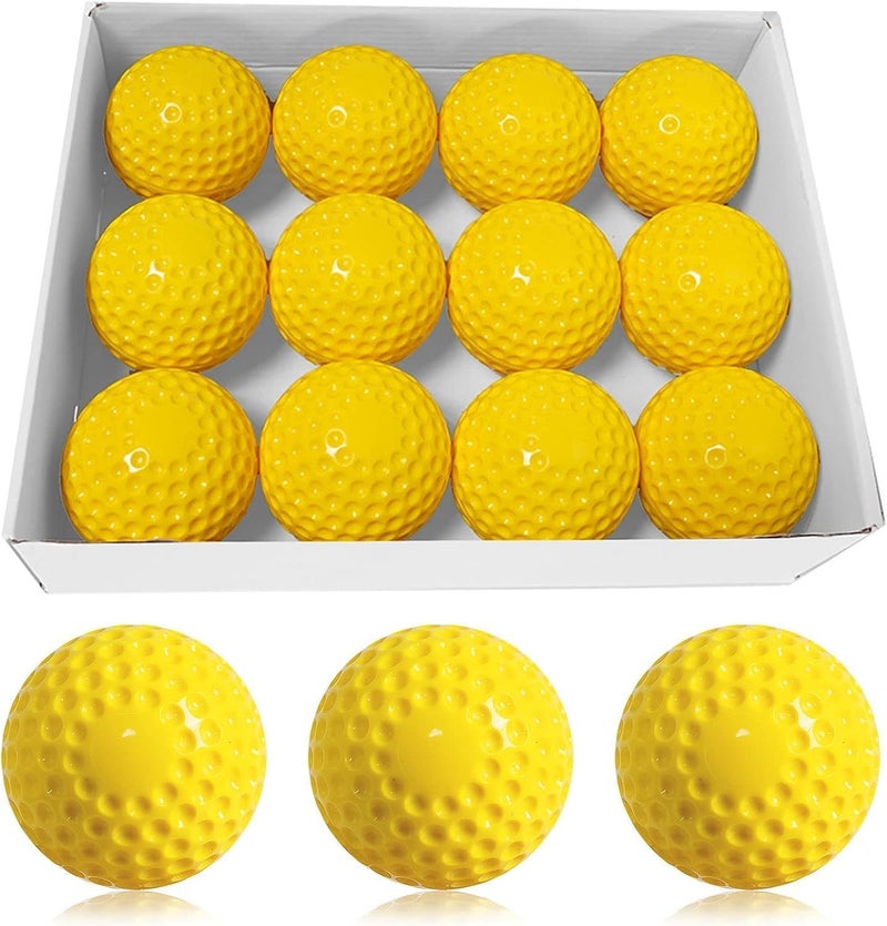 Forcebucket Baseballs 12 Pack Dimpled Baseballs, 9-Inch Pitching Machine Baseballs for Hand-Eye Coordination, Hitting and Fielding Practice - Image 1